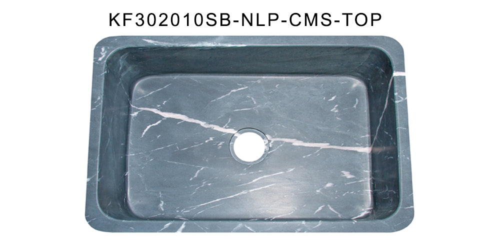 30" Farmhouse Charcoal Soapstone Single Bowl Sink