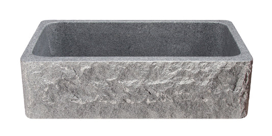 33" Gray Granite Stone Farmhouse Sink with Chiseled Front