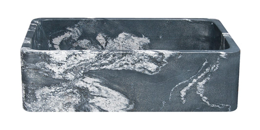 33" Black Glacier Quartz Stone Farmhouse Sink