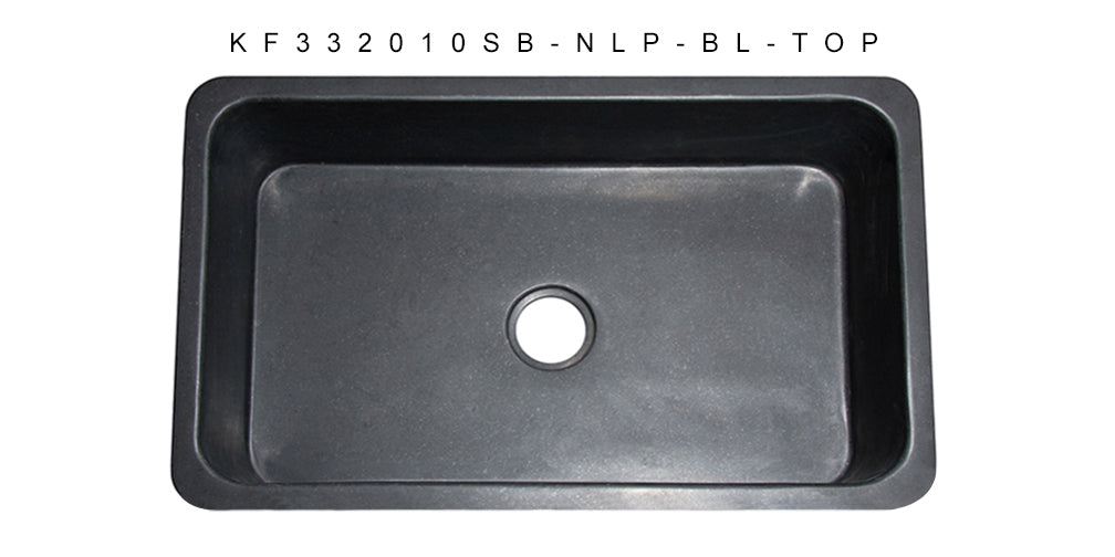 33" Black Granite Stone Farmhouse Sink