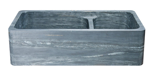 33" Farmhouse Charcoal Soapstone 60/40 Bowl Kitchen Sink