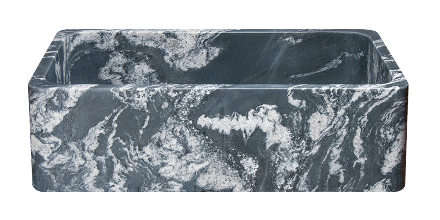 36" Black Glacier Quartz Stone Farmhouse Sink
