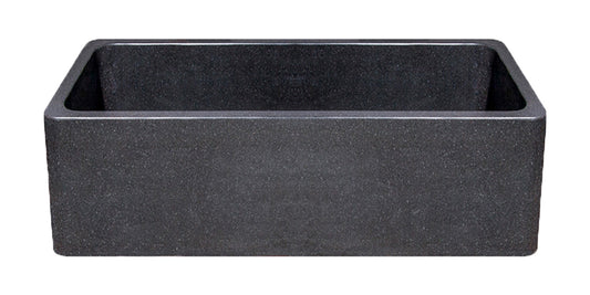 36" Black Honed Granite Single Bowl Farmhouse Sink