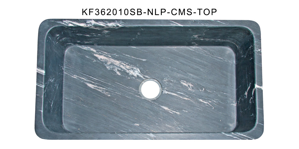 36" Farmhouse Charcoal Soapstone Single Bowl Sink