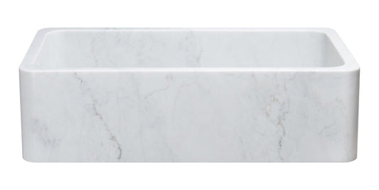 36" Carrara White Marble Farmhouse Sink