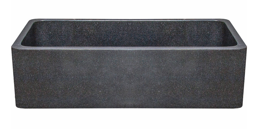 42" Black Honed Granite Single Bowl Farmhouse Sink