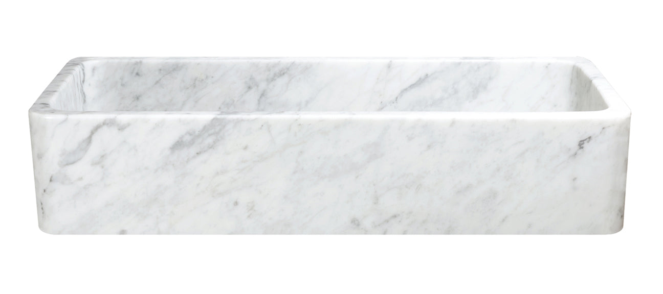 48" Carrara White Marble Farmhouse Sink