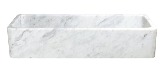 48" Carrara White Marble Farmhouse Sink