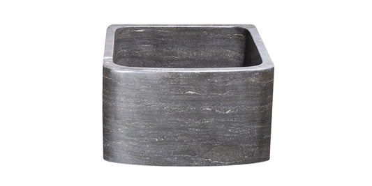17" Smoke Brown Limestone Curved Front Farmhouse Sink