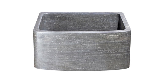 24" Smoke Brown Curved Front Limestone Farmhouse Sink