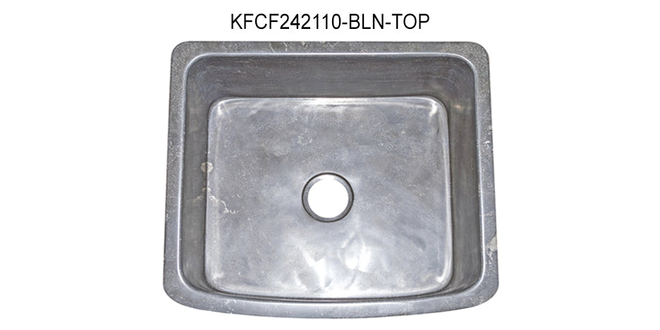 24" Smoke Brown Curved Front Limestone Farmhouse Sink