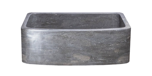 30" Smoke Brown Limestone Curved Front Farmhouse Sink
