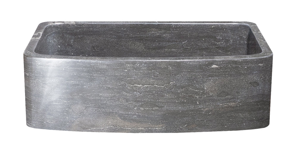 33" Smoke Brown Limestone Curved Front Farmhouse Sink