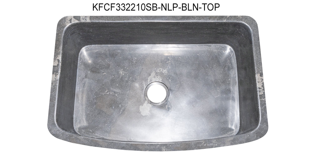 33" Smoke Brown Limestone Curved Front Farmhouse Sink