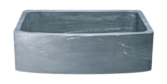 33" Farmhouse Charcoal Soapstone Single Bowl Sink with Curved Front
