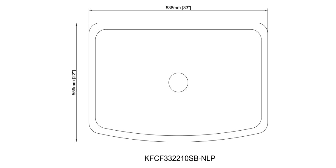33" Mercury Granite Curved Apron Farmhouse Kitchen Sink