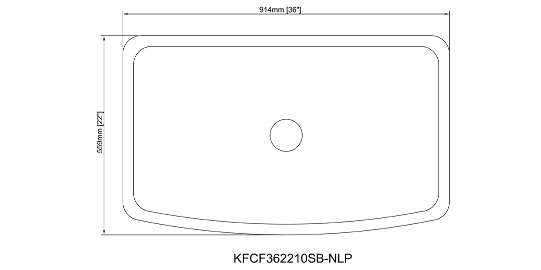 36" Single Bowl Curved Front Travertine Farmhouse Sink
