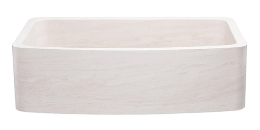 36" Limestone Single Bowl Curved Apron Front Sink