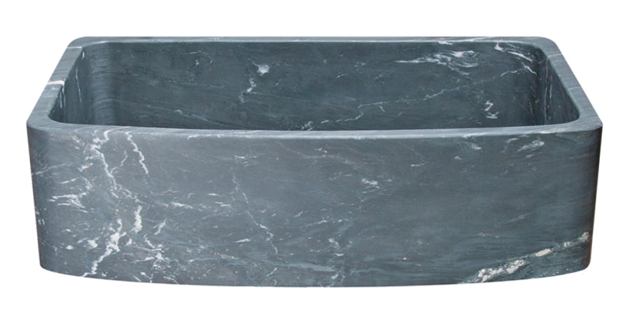 36" Farmhouse Charcoal Soapstone Single Bowl Sink with Curved Front