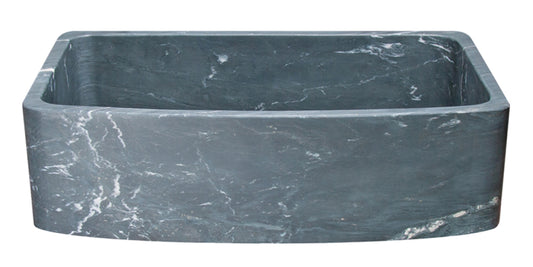 36" Farmhouse Charcoal Soapstone Single Bowl Sink with Curved Front