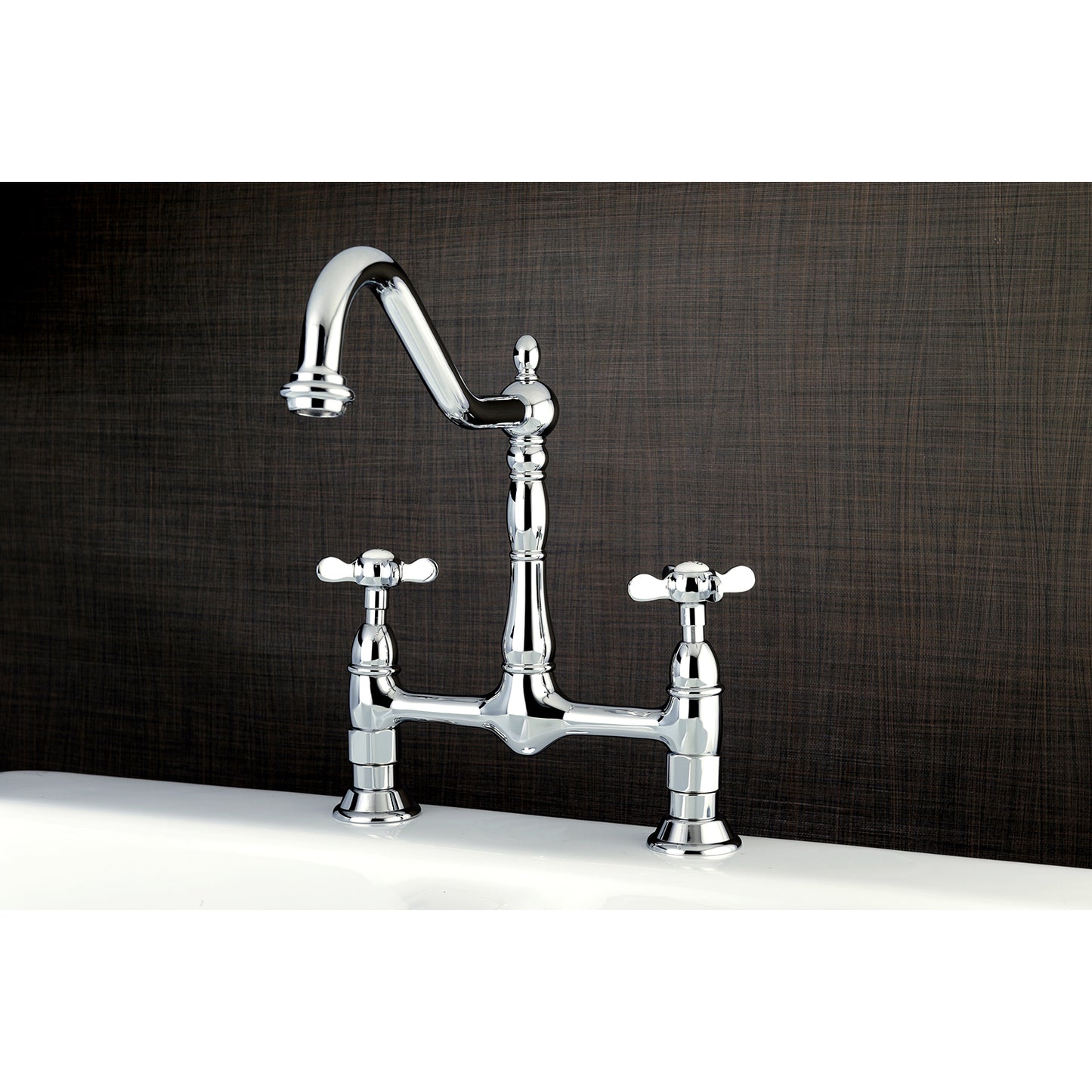 Essex Cross Handles Bridge Kitchen Faucet