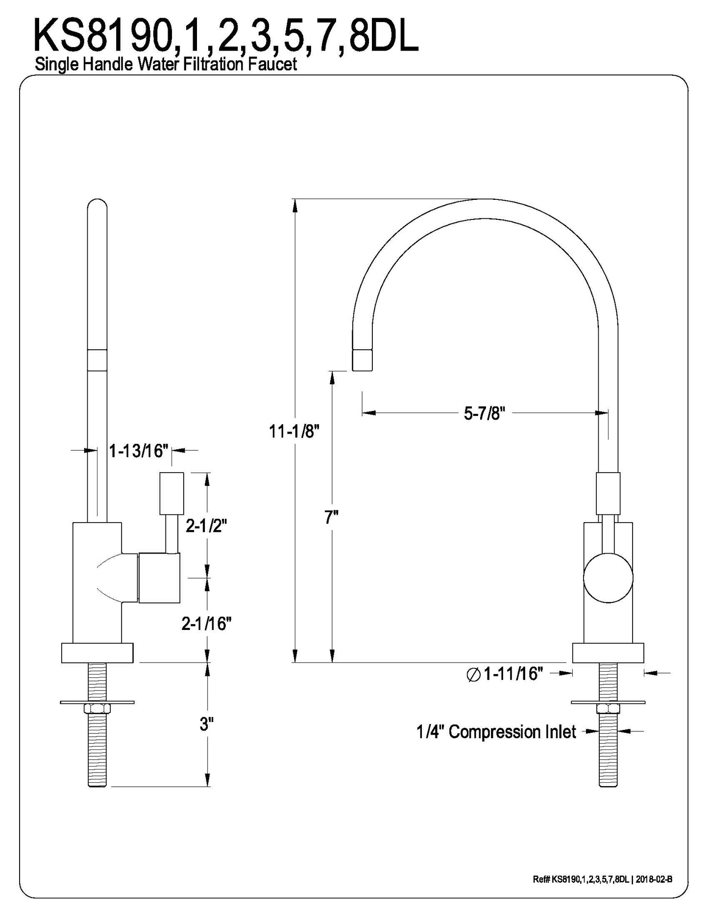 Concord Single Handle Water Filtration Faucet