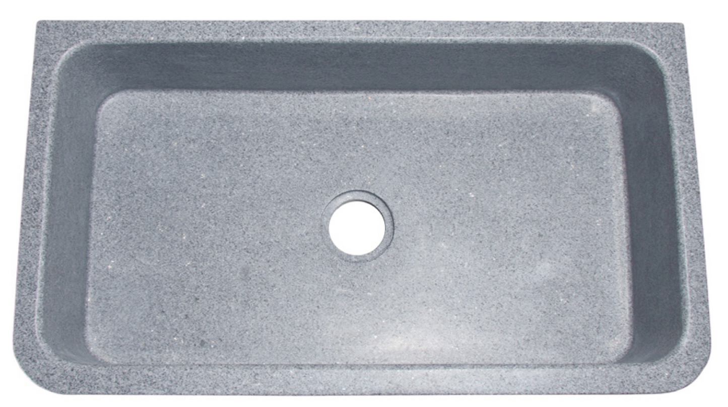 36" Mercury Granite Stone Farmhouse Sink with Floral Carved Front