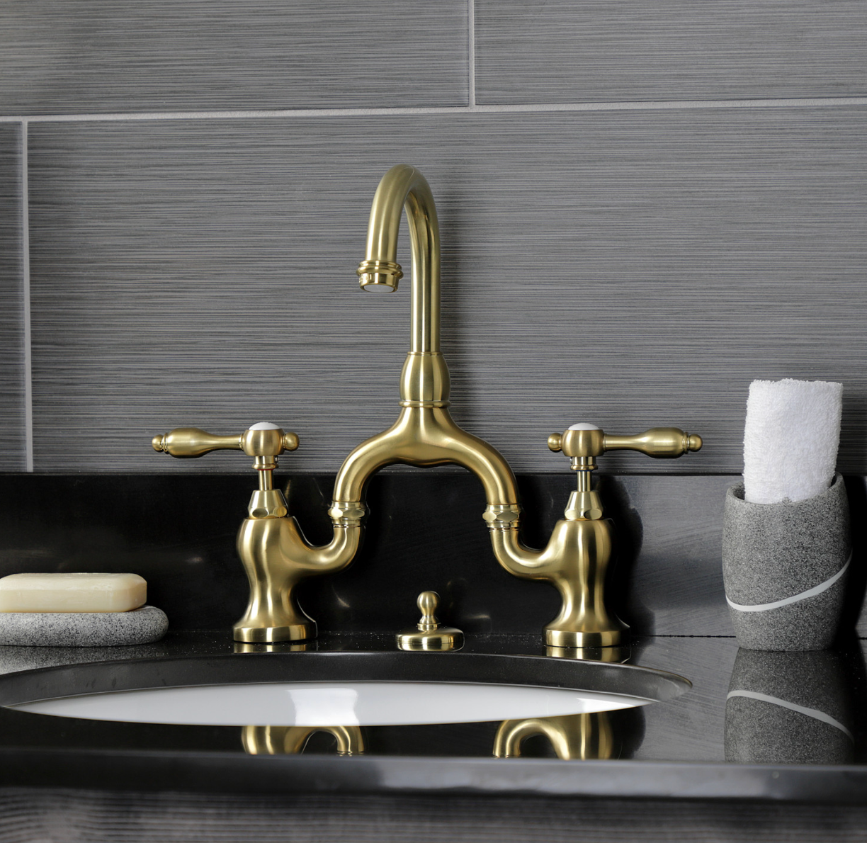 French Country Bridge Bathroom Faucet