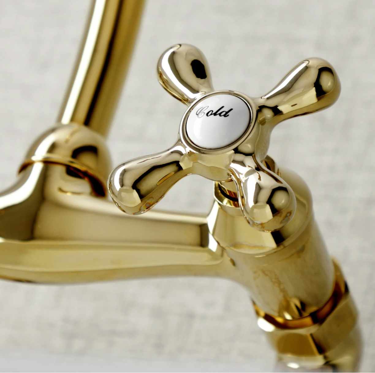 Cross Handle Wall Mount Kitchen Faucet with Adjustable Centers