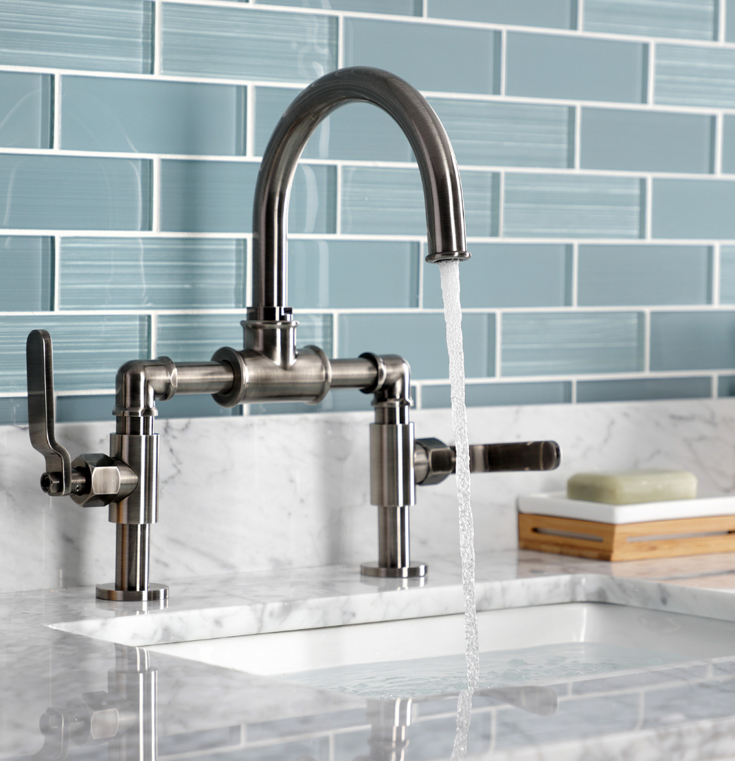 Webb Bridge Bathroom Faucet with Push Pop-Up