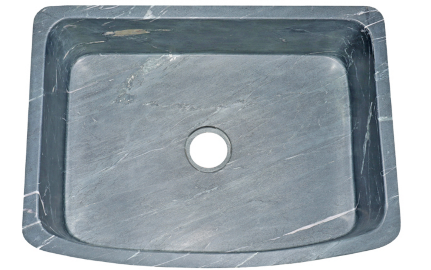30" Charcoal Soapstone Farmhouse Curved Front Single Bowl Sink