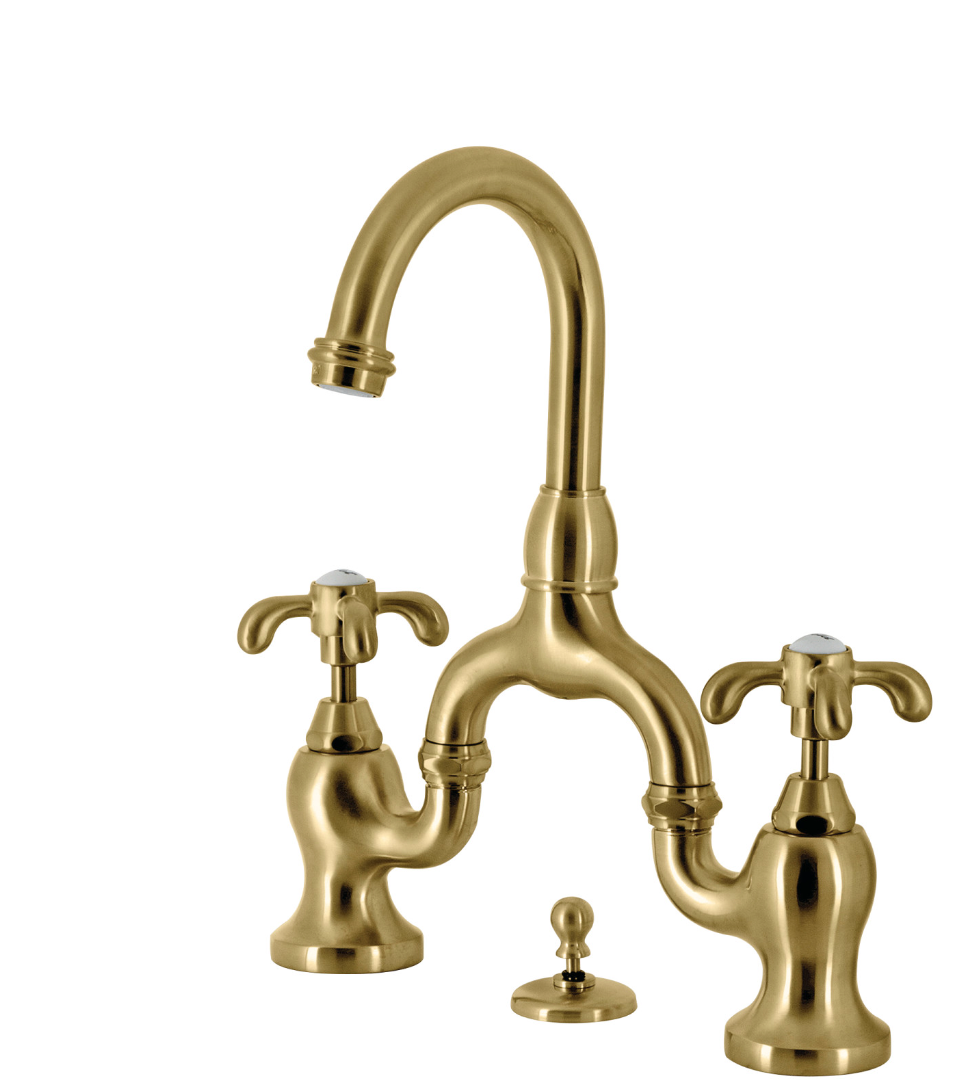 French Country Bridge Bathroom Faucet with Spoke Handles