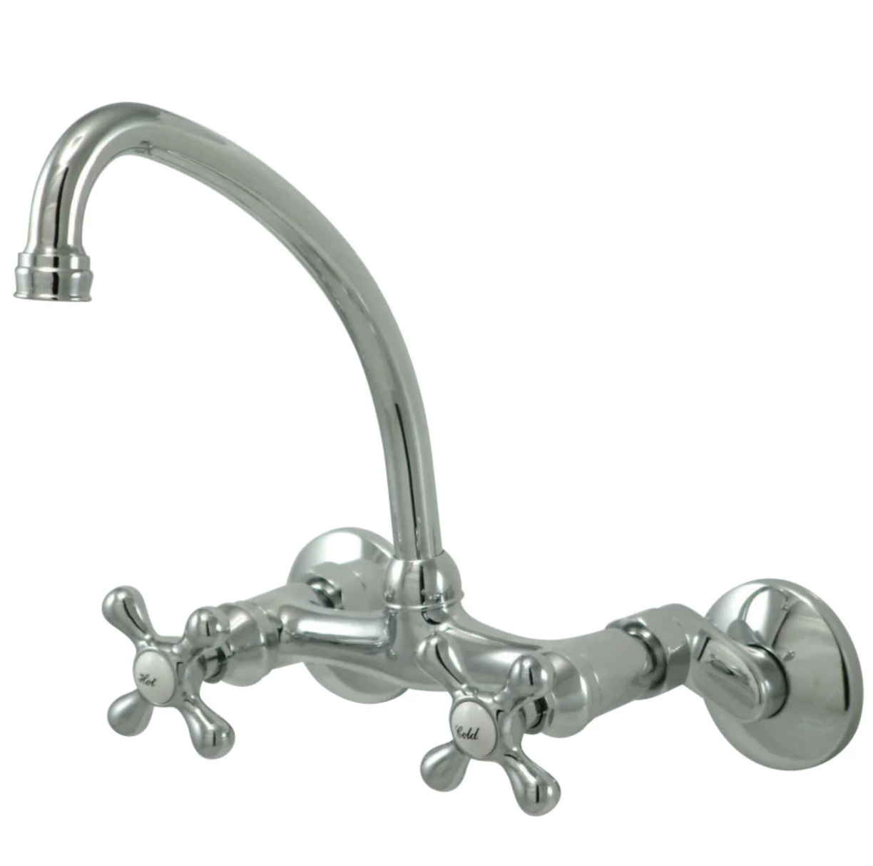 Cross Handle Wall Mount Kitchen Faucet with Adjustable Centers