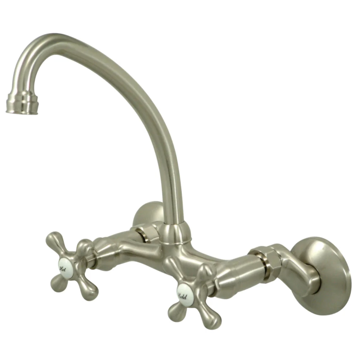 Cross Handle Wall Mount Kitchen Faucet with Adjustable Centers