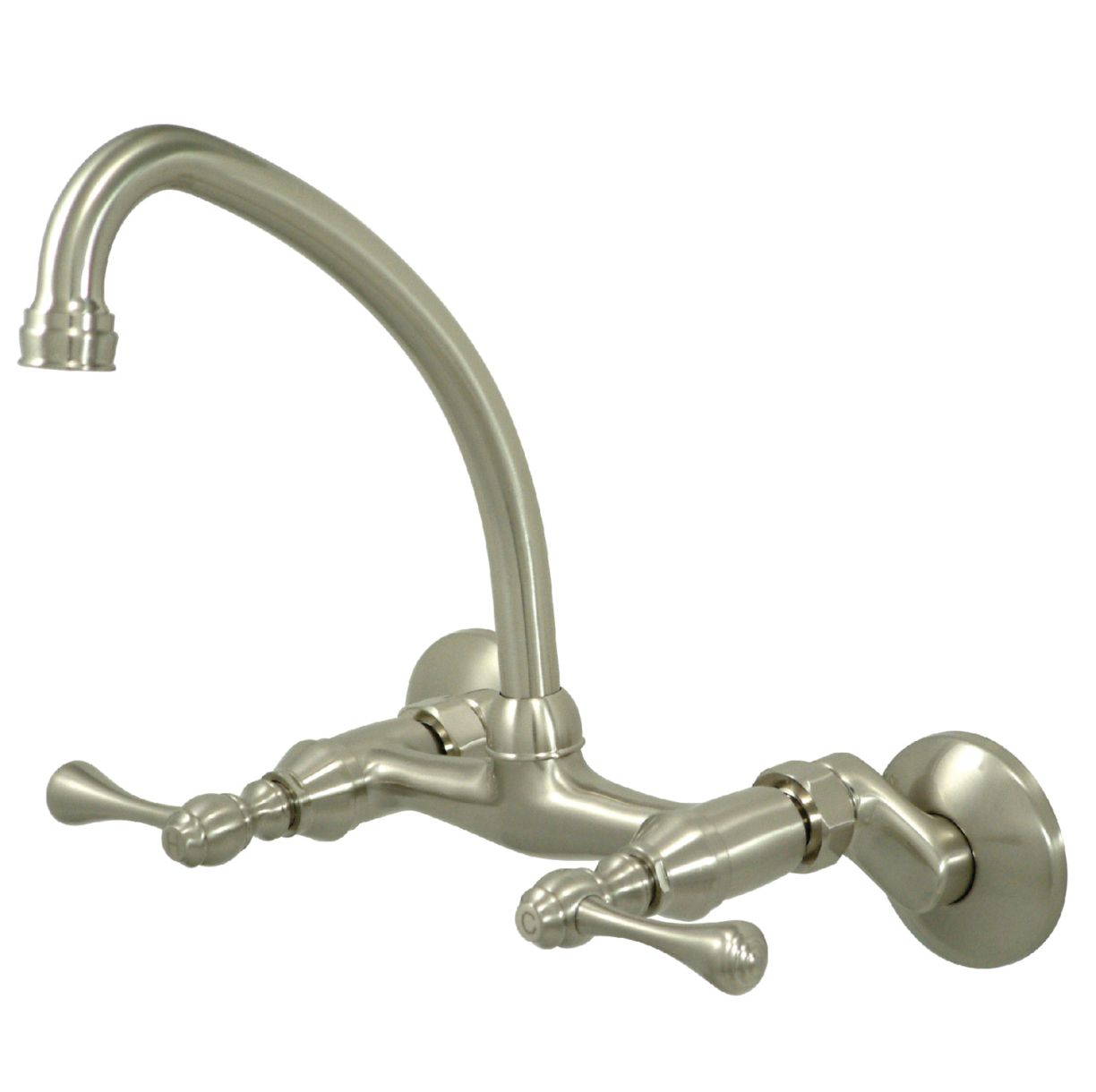 Lever Handle Wall Mount Kitchen Faucet with Adjustable Centers