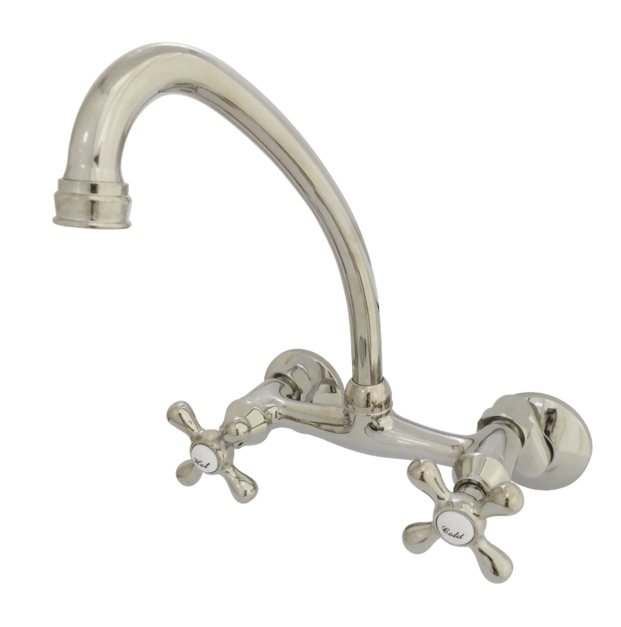 Cross Handle Wall Mount Kitchen Faucet with Adjustable Centers