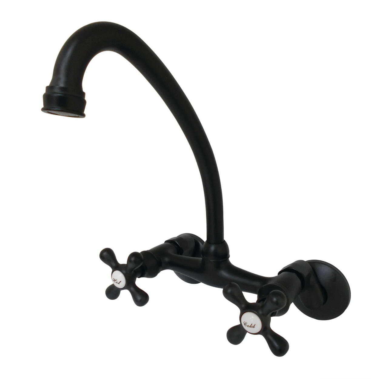 Cross Handle Wall Mount Kitchen Faucet with Adjustable Centers