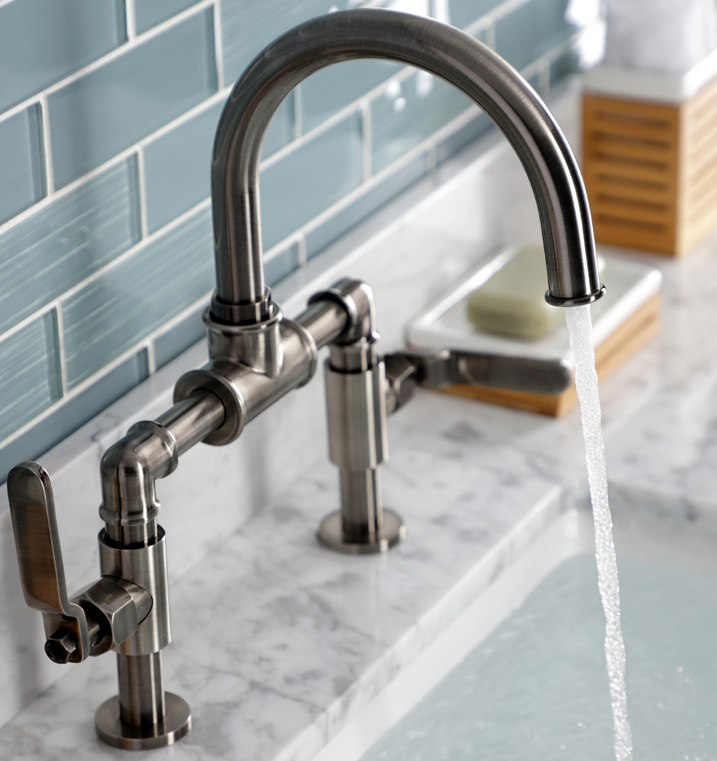 Webb Bridge Bathroom Faucet with Push Pop-Up