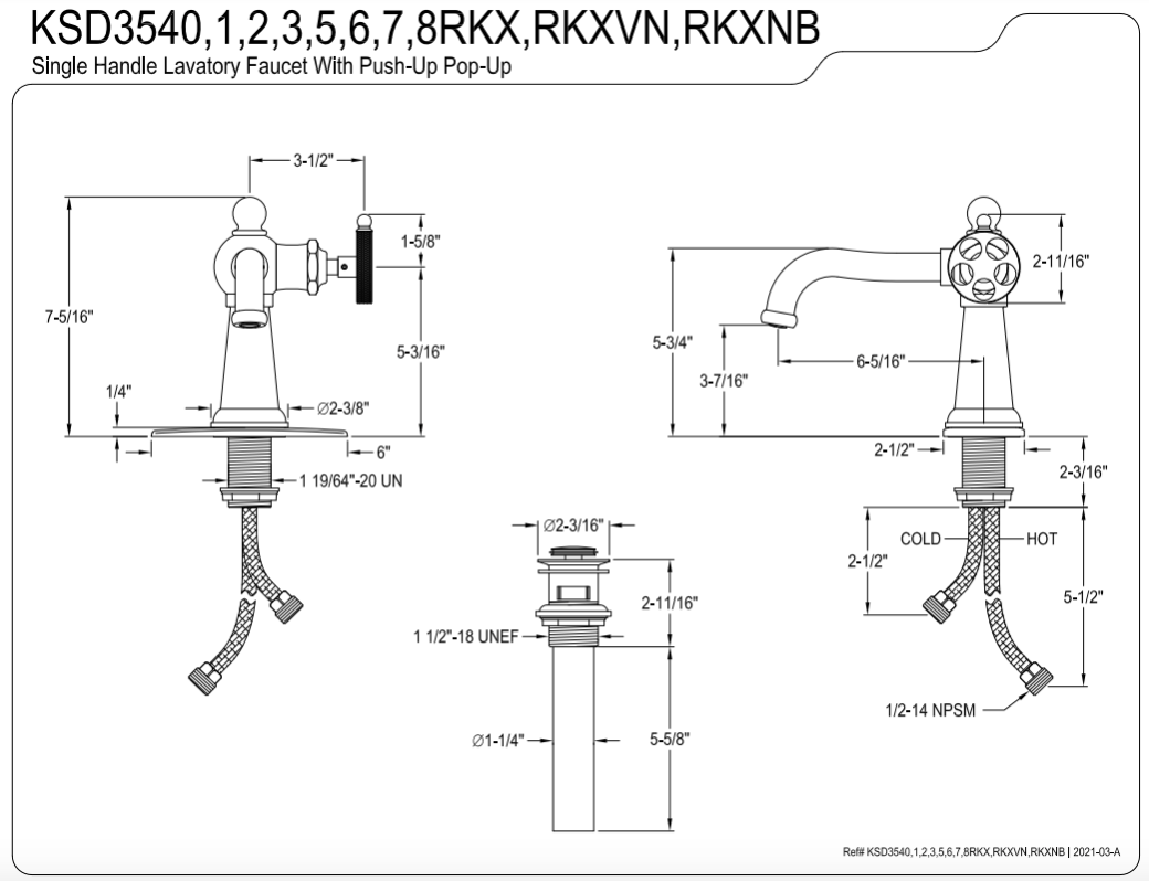 Webb Single-Handle Bathroom Faucet with Deck Plate and Push Pop-Up