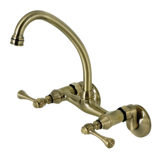 Lever Handle Wall Mount Kitchen Faucet with Adjustable Centers