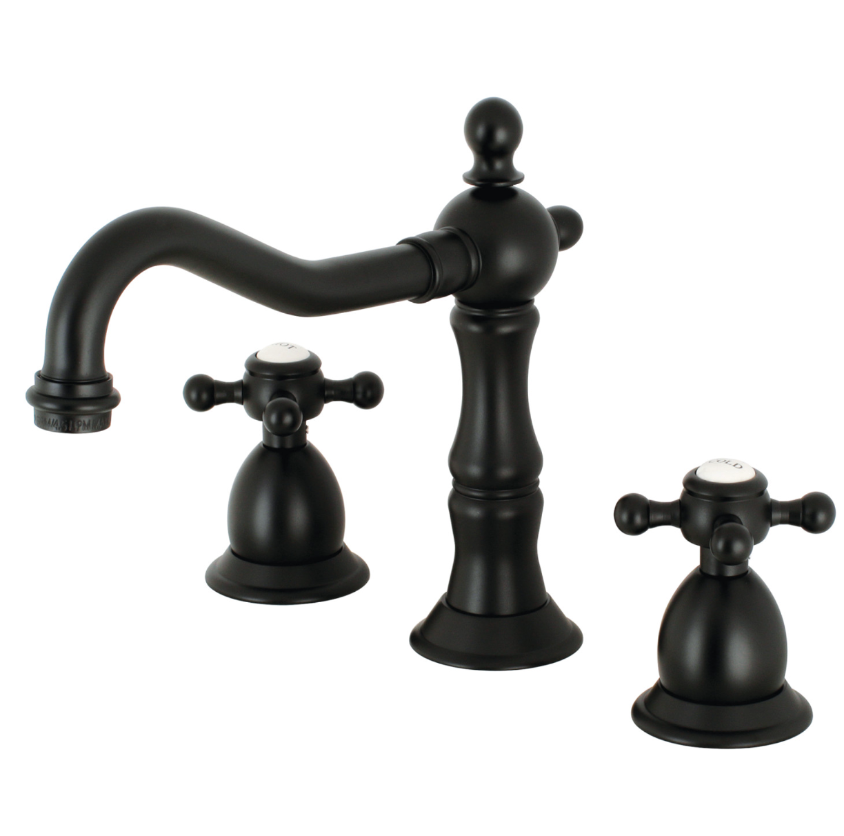 Heritage Deck Mounted Widespread Bathroom Faucet with Cross Spoke Handles