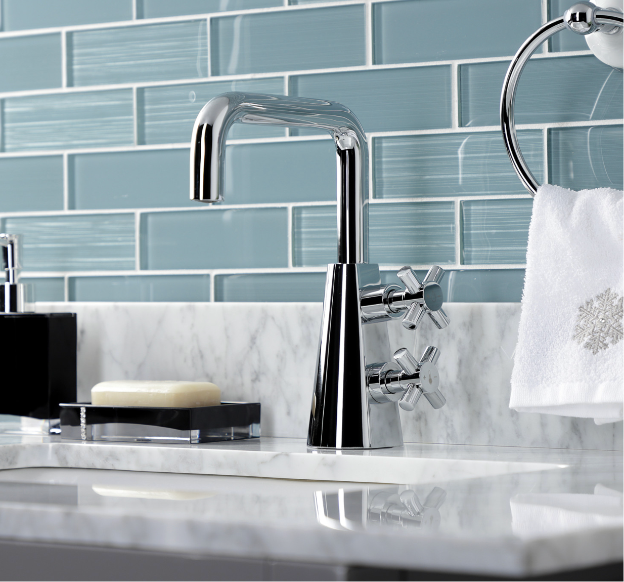 Constantine Two-Handle 1-Hole Deck Mount Bathroom Faucet with Push Pop-Up