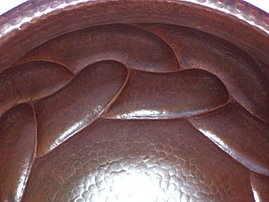 Round 17" Drop In Braided Bathroom Copper Sink