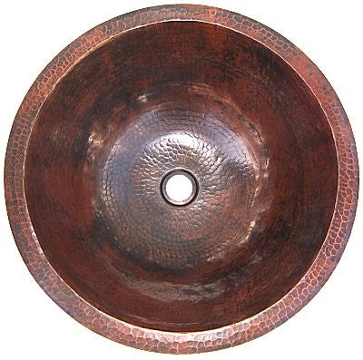 Round 17" Flat Edge Copper Bath Sink