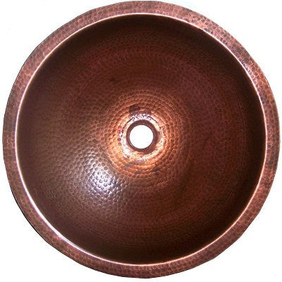 Deep Round 17" Hammered Copper Sink