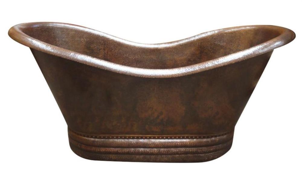 Double Slipper Copper Bathtub