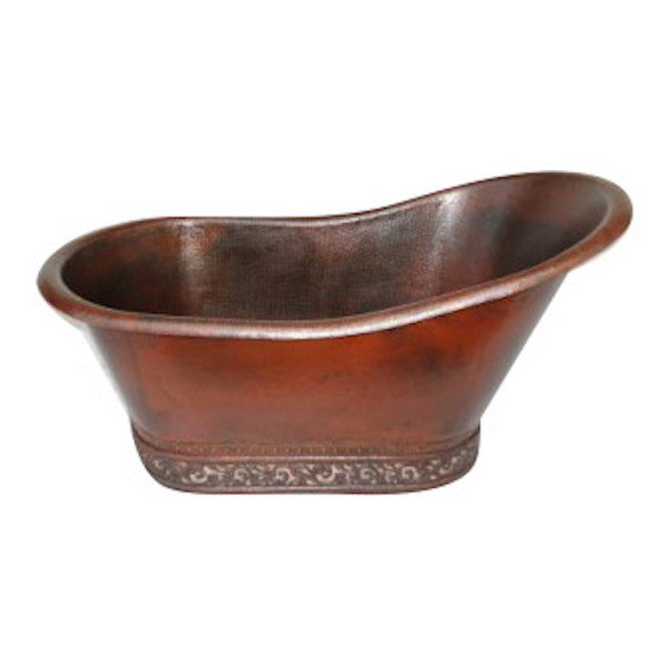 Copper Bathtub with Scroll Design