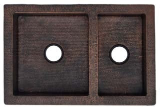 33" Classic Copper Farmhouse Sink with 60/40 Split