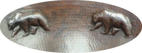 Oval Copper Sink with Bears Design