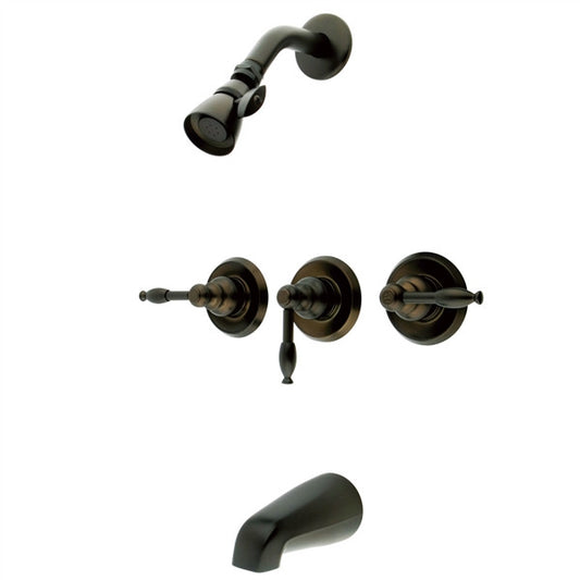 Three Handle Tub and Shower Faucet
